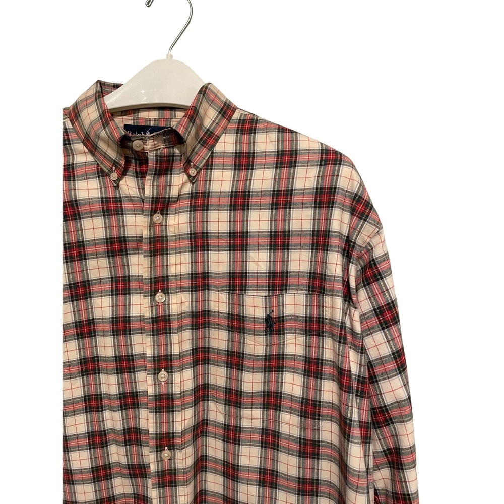 Polo Ralph Lauren Blake Mens Large Relaxed Fit Plaid Button Down Shirt